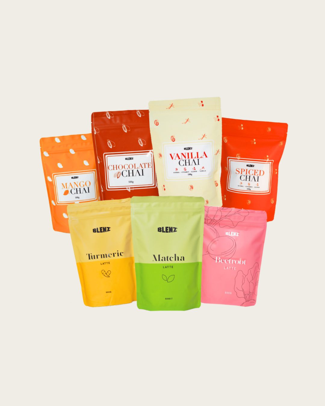 Blenz range of chai and latte powder in bags